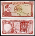 s/d. Jordania. Banco Central. 5 dinars. (Pick 15b). Hussein / Al-Khazneh (Petra). S/C.