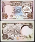 1968 (1980-91). Kuwait. Banco Central. 1/4 dinar. (Pick 11a). Central petrolera. S/C.