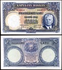 1934. Letonia. Banco de Letonia. 50 latu. (Pick 20a). Primer Ministro K. Ulmanis. Escaso. EBC+.