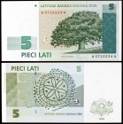 1992 (1993). Letonia. Banco de Letonia. 5 lati. (Pick 43). S/C.