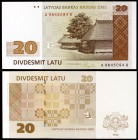 1992 (1993). Letonia. Banco de Letonia. 20 latu. (Pick 45). S/C-.