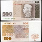 1992 (1998). Letonia. Banco de Letonia. 500 latu. (Pick 48). Muy raro. S/C-.