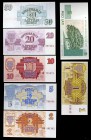Letonia. 7 billetes de distintos valores y fechas. S/C.