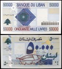 1999. Líbano. Banco de Líbano. 50000 libras. (Pick 77). S/C.