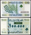 2001. Líbano. Banco de Líbano. 100000 libras. (Pick 83). Escaso. S/C.