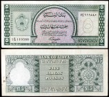 1963 / AH 1382. Libia. Banco de Libia. 5 libras. (Pick 31). Escaso. MBC.