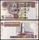 s/d (2004). Libia. Banco Central. 5 dinars. (Pick 69a). S/C-.