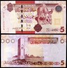 s/d (2009). Libia. Banco Central. 5 dinars. (Pick 72). S/C.