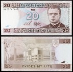 1993. Lituania. Banco de Lituania. 20 litu. (Pick 57a). Jonas Maironis. S/C.