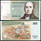 2000. Lituania. Banco de Lituania. 100 litu. (Pick 62). Simonas Daukantas. Escaso. S/C.