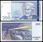 1997. Lituania. Banco de Lituania. 200 litu. (Pick 63). Vilius Vydúnas. Muy escaso. S/C.