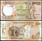 1967 (1994). Malta. Banco Central. 20 liras. (Pick 48). Primer Ministro Dr. G. B. Olivier. S/C.