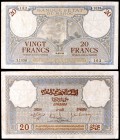 1931. Marruecos. Banco Estatal. 20 francos. (Pick 18a). 2 de diciembre. Raro. MBC-.