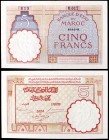 1941. Marruecos. Banco Estatal. 5 francos. (Pick 23Ab). 14 de noviembre EBC+.