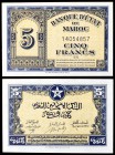 1943. Marruecos. Banco Estatal. 5 francos. (Pick 24). 1 de agosto. S/C.