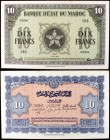 1943. Marruecos. Banco Estatal. 10 francos. (Pick 25a). 1 de agosto. S/C-.