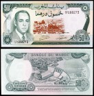 1970 / AH 1390. Marruecos. Banco de Marruecos. 50 dirhams. (Pick 58a). Rey Hassan II. S/C.