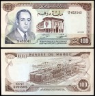 1970 / AH 1390. Marruecos. Banco de Marruecos. 100 dirhams. (Pick 59a). Rey Hassan II. MBC+.