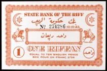 1923. Marruecos. Banco Estatal de Riff. 1 riffan = 10 peniques. (Pick R1). 10 de octubre. Raro y más así. S/C.