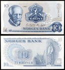 1981. Noruega. Banco Noruego. 10 coronas. (Pick 36c). Fridtjof Nansen. S/C-.