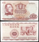 1974. Noruega. Banco Noruego. 100 coronas. (Pick 38g). Henrik Wergeland. Serie A-E. S/C-.