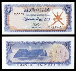 s/d (1973). Omán. Junta Monetaria. 1/4 rial Omani. (Pick 8a). Al Jalai Fortaleza. S/C.