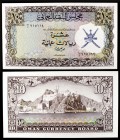 s/d (1973). Omán. Junta Monetaria. 10 rials Omani. (Pick 12a). Fortaleza Mirani. Raro. S/C.