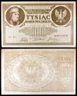 1919. Polonia. Banco Estatal de Préstamos. 1000 marek. (Pick 22b). 17 de mayo, T. Kosciuszko. EBC-.