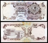 s/d (1973). Qatar. Agencia Monetaria. 5 riyals. (Pick 2a). Museo Nacional. Escaso. S/C.