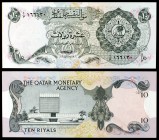 s/d (1973). Qatar. Agencia Monetaria. 10 riyals. (Pick 3a). Agencia Monetaria de Qatar. Escaso. S/C.
