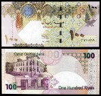s/d (2003). Qatar. Banco Central. 100 riyals. (Pick 24). Mezquita Sheikh Zayed. Escaso. S/C.