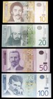 Serbia. 4 billetes de distintos valores y fechas. S/C.