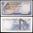 1973 / AH 1393. Siria. Banco Central. 25 libras. (Pick 96c). Teatro romano de Bosra. Escaso. S/C.