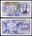 1976. Suiza. Banco Nacional. 20 francos. (Pick 46w). 9 de abril, General Guillaume-Henri Dufour. S/C.