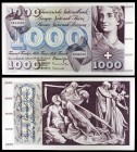 1970. Suiza. Banco Nacional. 1000 francos. (Pick 52i). 5 de enero. Doblez central. Raro. S/C-.
