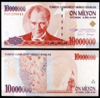 1970 (1999). Turquía. Banco Central. 10000000 liras. (Pick 214). Presiedente Kamel Atatürk S/C.