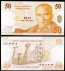 2005. Turquía. Banco Central. 50 nuevas liras. (Pick 220). Presidente Kamel Atatürk / Parque Nacional Goreme. S/C.