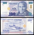 2005. Turquía. Banco Central. 100 nuevas liras. (Pick 221). Presidente Kamel Atatürk / Palacio Ishak Pasha. Muy escaso. S/C.
