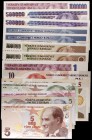Turquía. 14 billetes de distintos valores y fechas. S/C.