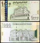 AH 1424 / 2004. Yemen. República Árabe. Banco Central. 1000 rials. (Pick 33a). Palacio de Seiyun. S/C-.