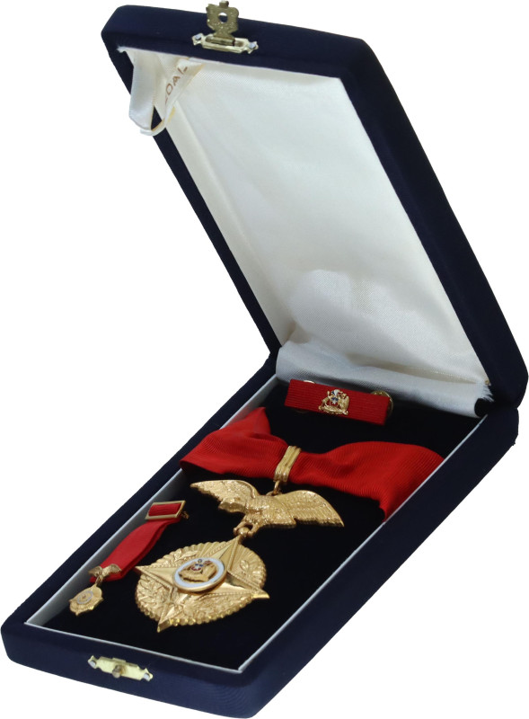 vgAE 78x60 mm.; Enameled; with original neck ribbon; cased with miniature medal ...