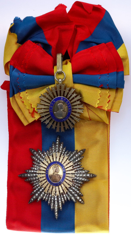 vgvsAg; Enameled; cross 58x47 mm., breast star 87x79 mm. with original sash; wit...