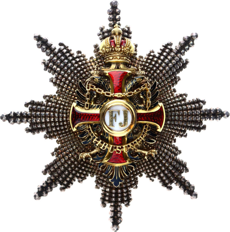 Barac# 626-628; Gold/Silver; Franz Joseph I (1849-1916); Cross 68,8x36,9 mm.; 24...