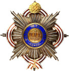 German States Prussia Order of Crown Breast Star with 50 Yers Golden Oak Leaf and Red Eagle Orders Golden Enamel Ribbons 1861