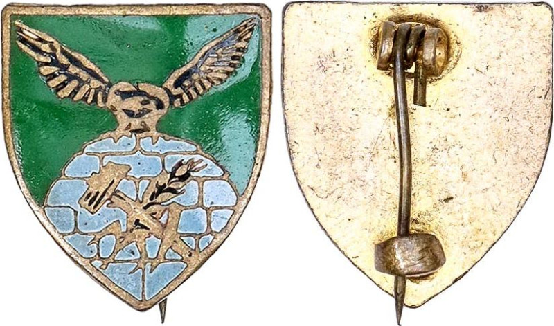 Bronze 17x16 mm.; Enameled; right-wing party badge with sacred bird; Condition-I