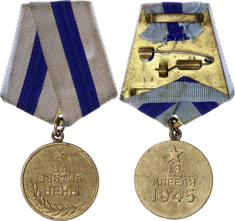 Barac# 915; Gilt medal vgME 32 mm.; With original ribbon; Condition-I