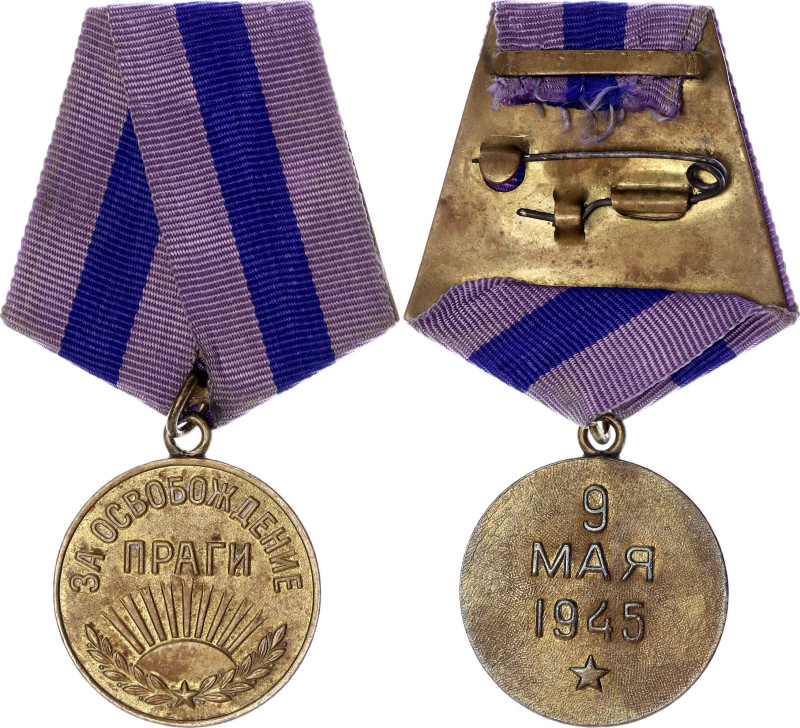 Barac# 919; Gilt medal vgME 32 mm.; With original ribbon; Condition-I