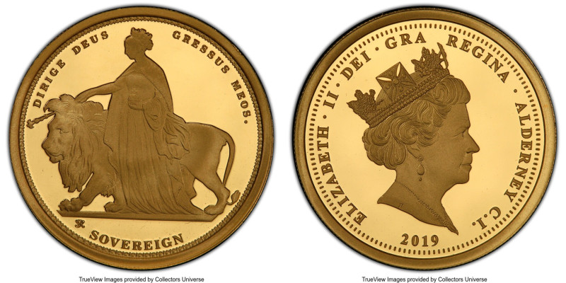 British Dependency. Elizabeth II gold Proof "Una and the Lion" Sovereign 2019 PR...