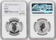 Elizabeth II platinum "Koala" 100 Dollars (1 oz) 1988 MS69 NGC, Perth mint, KM111. A highly impressive coin, this example is almost perfect and displa...