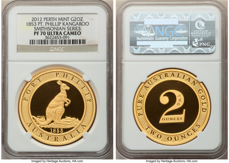 Elizabeth II 4-Piece Certified gold Proof "Port Phillip Kangaroo" Medal Set 2012...